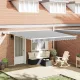 Antracitszürke-fehér LED-es kézi napellenző 400 x 300 cm