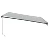 Antracitszürke-fehér LED-es kézi napellenző 450 x 300 cm