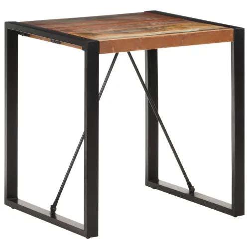 Tömör újrahasznosított fa étkezőasztal 70 x 70 x 75 cm
