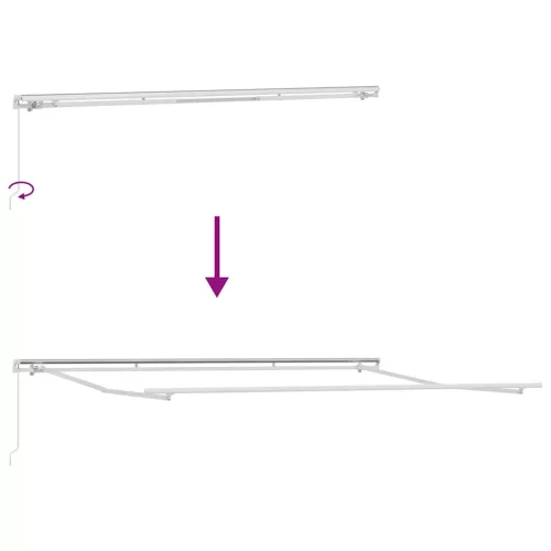 Antracitszürke-fehér kézzel kihúzható napellenző 400 x 300 cm