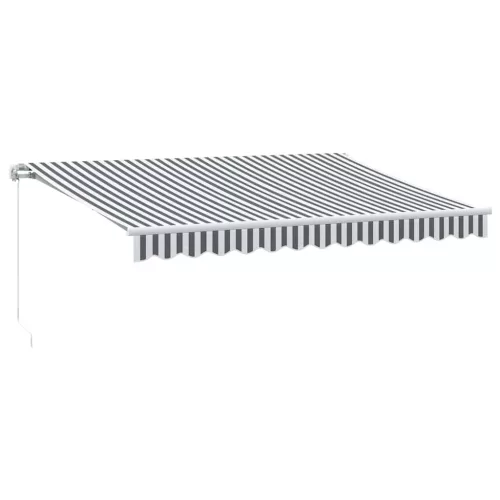 Antracitszürke-fehér kézzel kihúzható napellenző 350 x 250 cm
