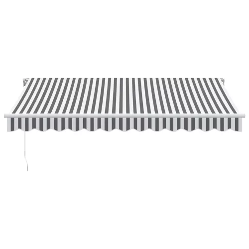 Antracitszürke-fehér kézzel kihúzható napellenző 350 x 250 cm