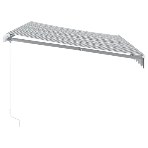 Antracitszürke-fehér kézzel kihúzható napellenző 350 x 250 cm