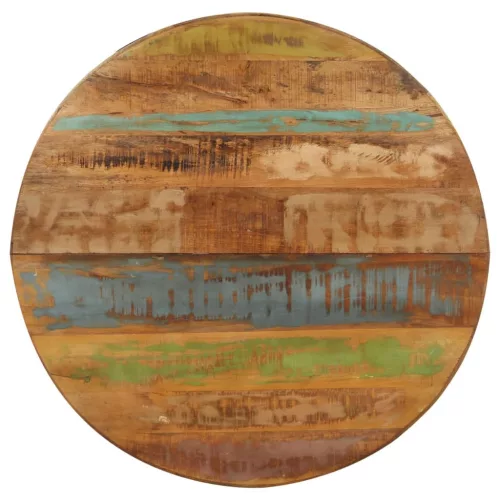 Kerek tömör újrahasznosított fa étkezőasztal 100 x 100 x 75 cm