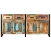 Tömör újrahasznosított fa tálalószekrény 172 x 35 x 80 cm