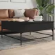 Fekete szerelt fa és fém dohányzóasztal 95 x 95 x 45 cm