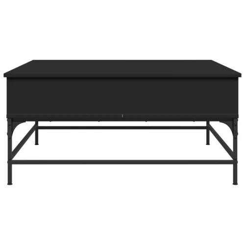 Fekete szerelt fa és fém dohányzóasztal 95 x 95 x 45 cm