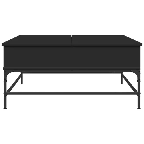 Fekete szerelt fa és fém dohányzóasztal 95 x 95 x 45 cm