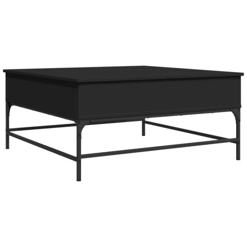 Fekete szerelt fa és fém dohányzóasztal 95 x 95 x 45 cm