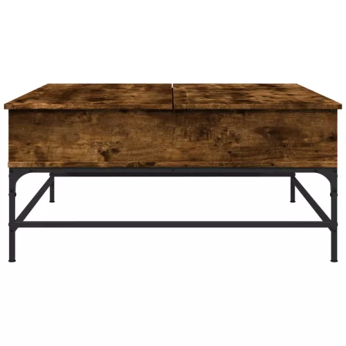 Füstös tölgy szerelt fa és fém dohányzóasztal 95 x 95 x 45 cm