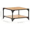 Tömör mangófa dohányzóasztal 60 x 60 x 35 cm