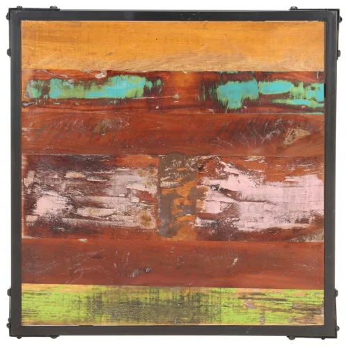 Tömör újrahasznosított fa dohányzóasztal 60 x 60 x 35 cm
