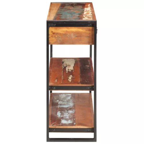 Tömör újrahasznosított fa tálalószekrény 120 x 30 x 75 cm