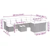 11 részes világosszürke polyrattan kerti ülőgarnitúra párnákkal