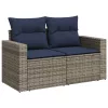 10 részes szürke polyrattan kerti ülőgarnitúra párnával