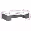 10 részes szürke polyrattan kerti ülőgarnitúra párnával