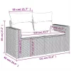 10 részes szürke polyrattan kerti ülőgarnitúra párnával