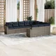10 részes szürke polyrattan kerti ülőgarnitúra párnával