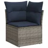 10 részes szürke polyrattan kerti ülőgarnitúra párnával