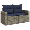10 részes szürke polyrattan kerti ülőgarnitúra párnával