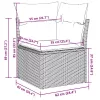 10 részes szürke polyrattan kerti ülőgarnitúra párnával