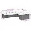 10 részes szürke polyrattan kerti ülőgarnitúra párnával