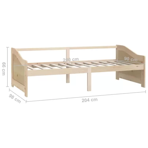 3 személyes tömör fenyőfa kanapéágy 90 x 200 cm