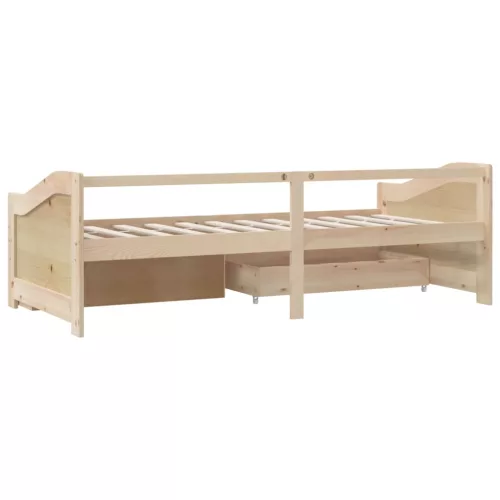 3 személyes tömör fenyőfa kanapéágy fiókokkal 90 x 200 cm