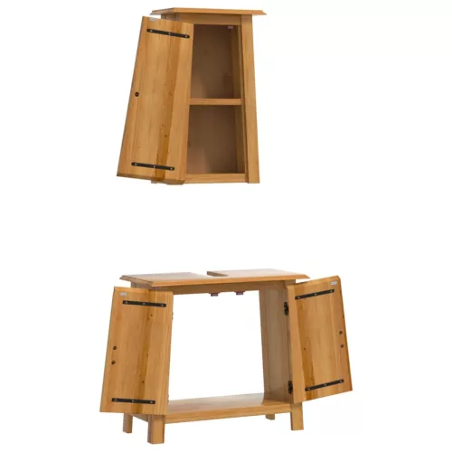 2 részes tömör fenyőfa fürdőszobai bútorszett