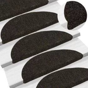   15 db öntapadós lépcsőszőnyeg 56 x 17 x 3 cm sötétbarna félkör alakú