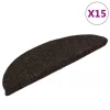 15 db öntapadós lépcsőszőnyeg 56 x 17 x 3 cm sötétbarna félkör alakú
