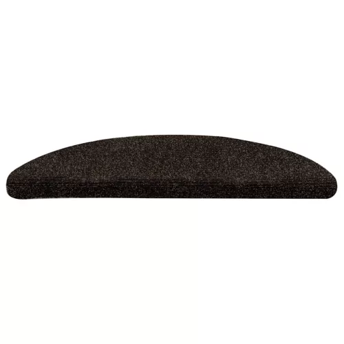15 db öntapadós lépcsőszőnyeg 56 x 17 x 3 cm sötétbarna félkör alakú