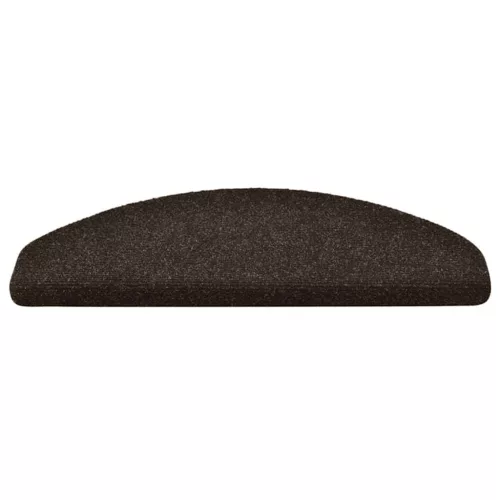 15 db öntapadós lépcsőszőnyeg 65 x 21 x 4 cm sötétbarna félkör alakú nagy