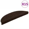 15 db öntapadós lépcsőszőnyeg 56 x 17 x 3 cm barna félkör alakú