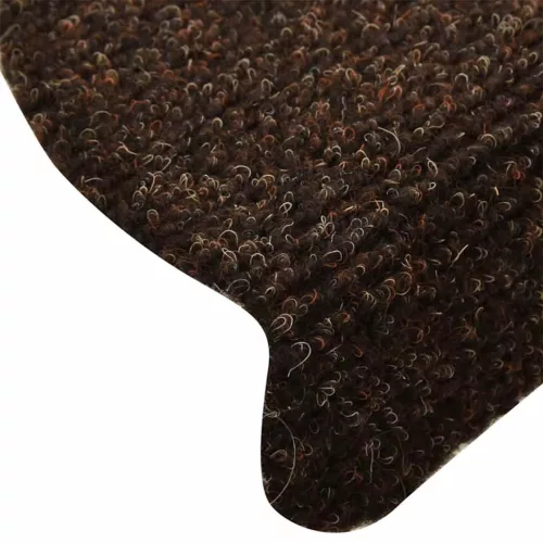 15 db öntapadós lépcsőszőnyeg 65 x 21 x 4 cm barna félkör alakú nagy