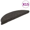 15 db öntapadós lépcsőszőnyeg 56 x 17 x 3 cm antracit félkör alakú