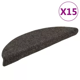   15 db öntapadós lépcsőszőnyeg 56 x 17 x 3 cm antracit félkör alakú