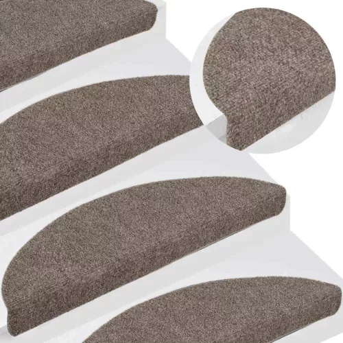 15 db öntapadós lépcsőszőnyeg 56 x 17 x 3 cm bézs félkör alakú