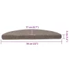 15 db öntapadós lépcsőszőnyeg 56 x 17 x 3 cm bézs félkör alakú