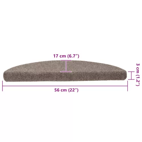15 db öntapadós lépcsőszőnyeg 56 x 17 x 3 cm bézs félkör alakú