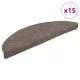 15 db öntapadós lépcsőszőnyeg 65 x 21 x 4 cm bézs félkör alakú nagy