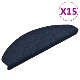   15 db öntapadós lépcsőszőnyeg 65 x 21 x 4 cm sötétkék félkör alakú nagy