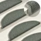 15 db sötétzöld félkör alakú lépcsőszőnyeg 56 x 17 x 3 cm