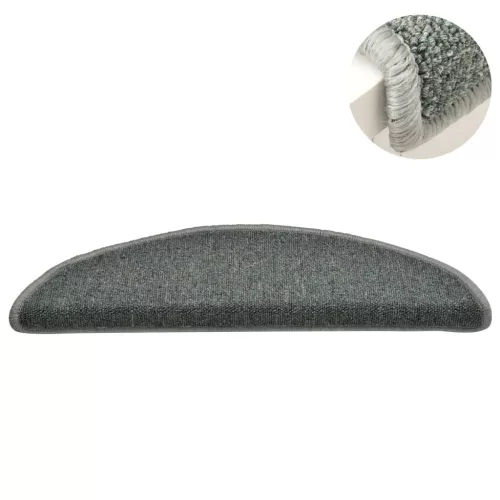 15 db sötétzöld félkör alakú lépcsőszőnyeg 56 x 17 x 3 cm