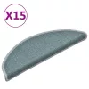 15 db lépcsőszőnyeg 56 x 17 x 3 cm tengerkék félkör alakú