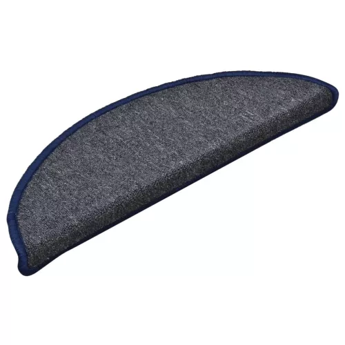 15 db sötétszürke és kék félkör alakú lépcsőszőnyeg 56 x 17 x 3 cm