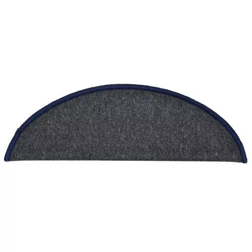 15 db sötétszürke és kék félkör alakú lépcsőszőnyeg 56 x 17 x 3 cm