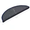 15 db sötétszürke és kék félkör alakú lépcsőszőnyeg 56 x 17 x 3 cm