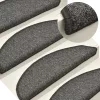 15 db sötétszürke félkör alakú lépcsőszőnyeg 56 x 17 x 3 cm