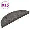 15 db sötétszürke félkör alakú lépcsőszőnyeg 56 x 17 x 3 cm